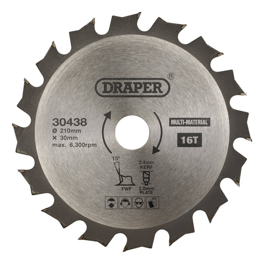 TCT SAW BLADE 210MM 16T MULTI