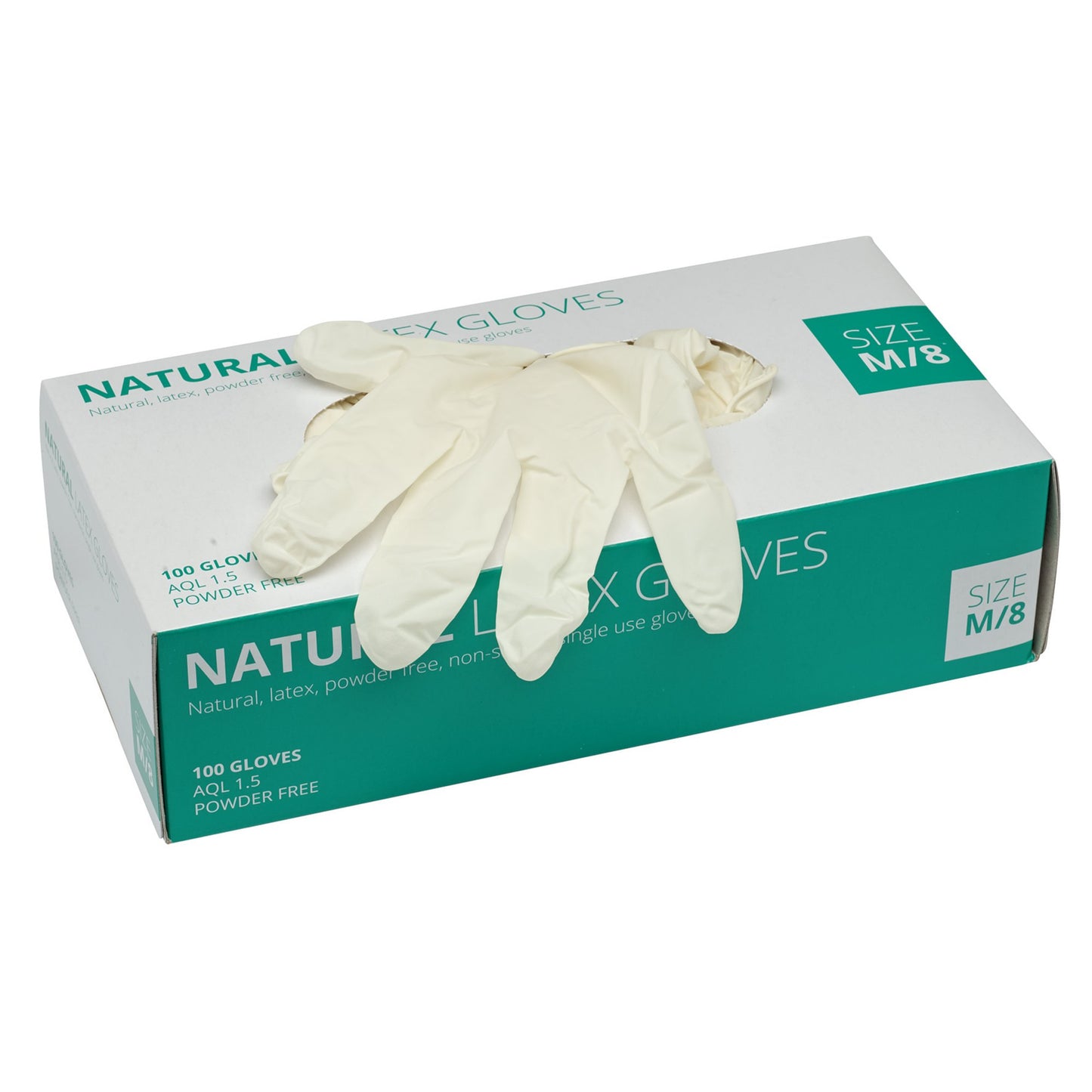 BX 100 WHITE LATEX GLOVES M