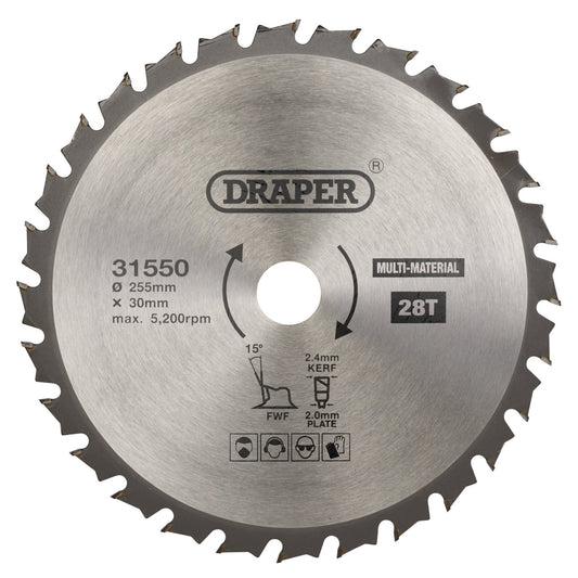 TCT SAW BLADE 255MM 28T MULTI