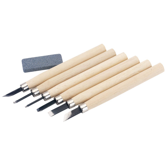 WOOD CARVING SET WITH S/STONE