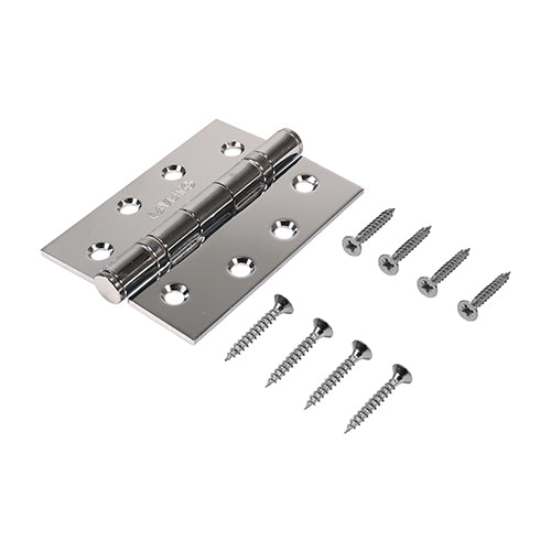 Twin Ball Bearing Hinges - Steel - Polished Chrome