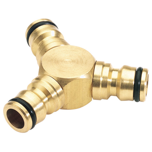 BRASS THREE WAY CONNECTOR