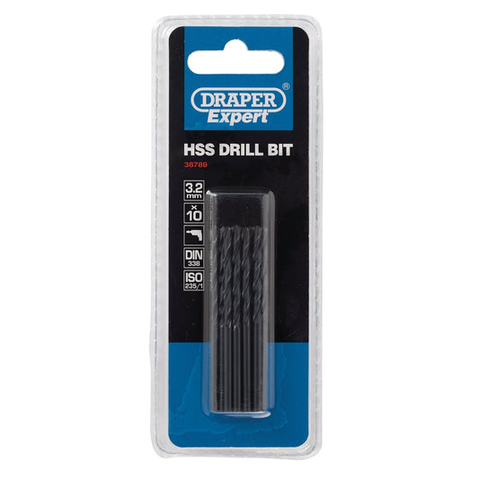 3.2MM HSS TWIST DRILL BOX 10