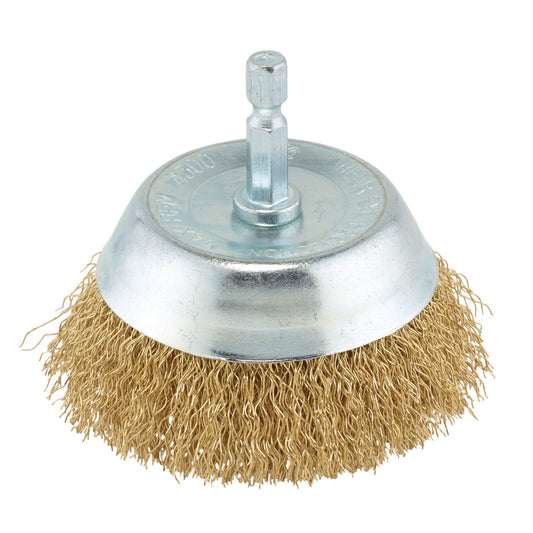 BRASSED WIRE CUP BRUSH 75MM
