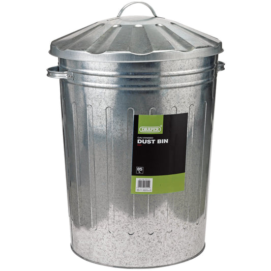 GALVANISED 85L DUSTBIN & LID