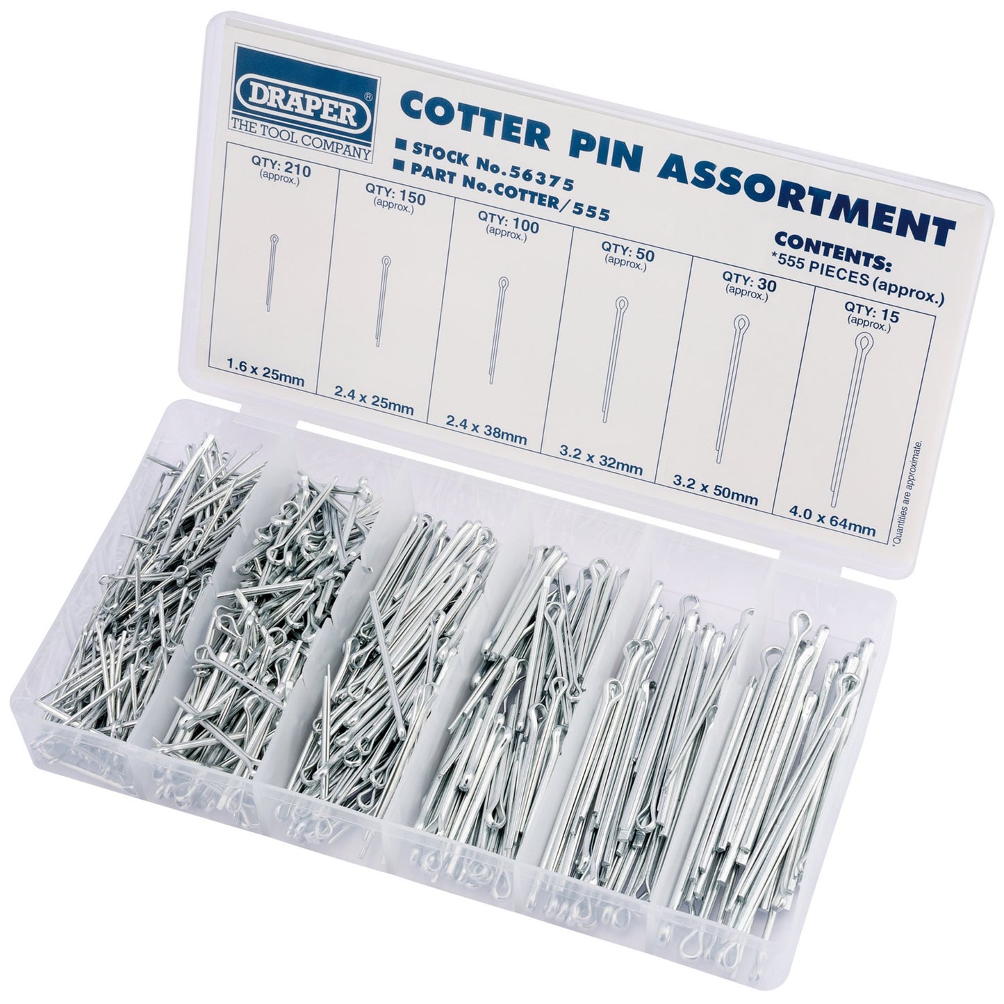 COTTER PIN ASSTMNT 555PCS