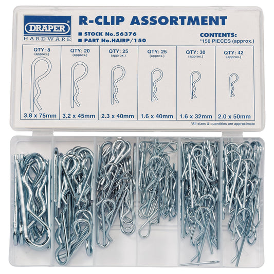 R CLIP ASSTMNT 150 PCS