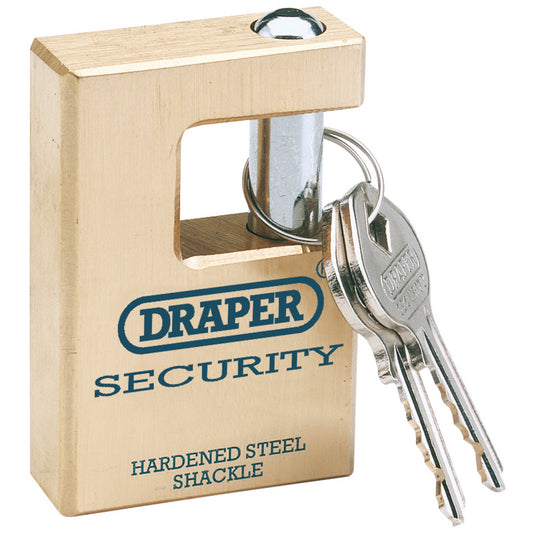 H/SEC.RECT.BRASS PADLOCK 63MM