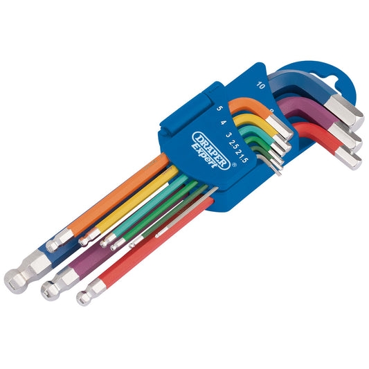 L COLOUR BALL HEX KEY SET 9PC