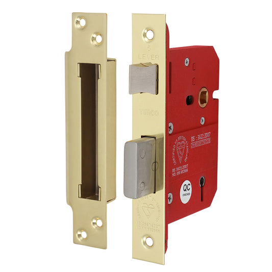 5 Lever British Standard Sashlock - Electro Brass