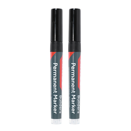 Builders Permanent Markers - Fine Tip - Black