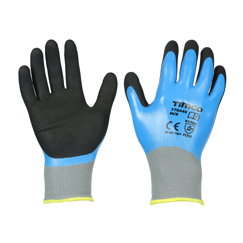 Waterproof Grip Gloves - Sandy Nitrile Foam Coated Polyester