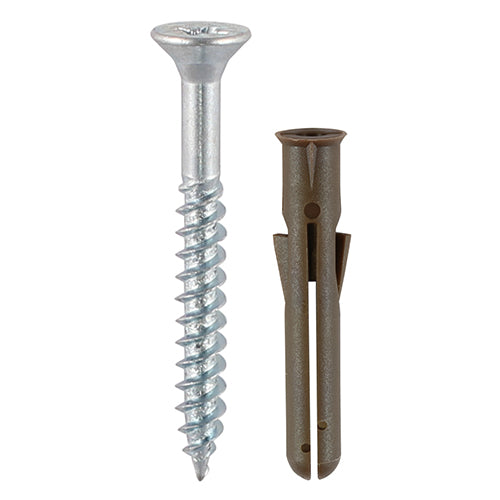 Brown Premium Plastic Plugs with Screws