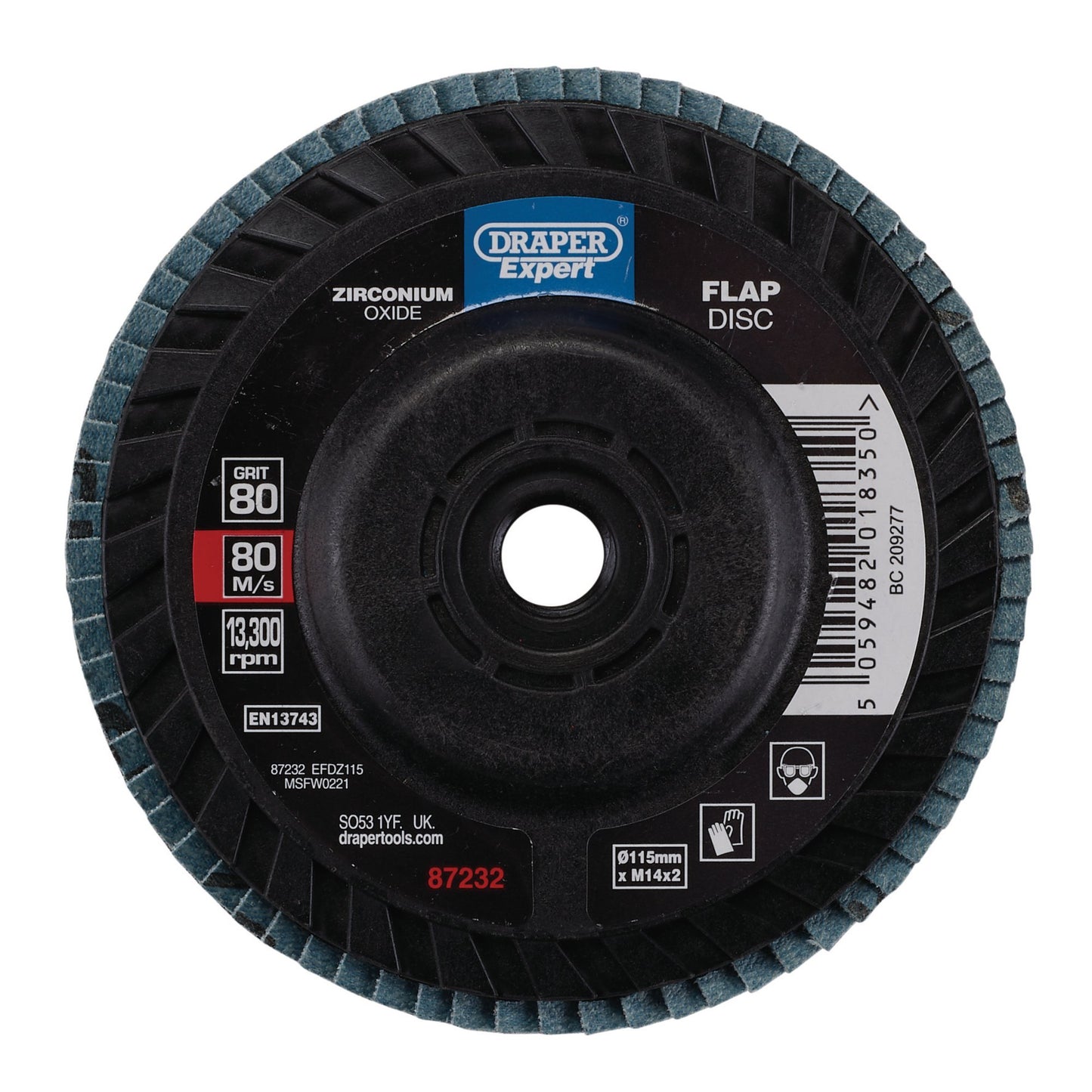 115MM FLAP DISC 80G ZR