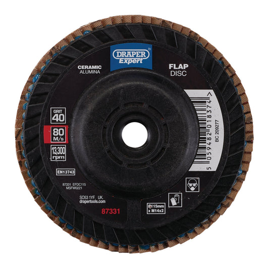 115MM FLAP DISC 40G CERAMIC