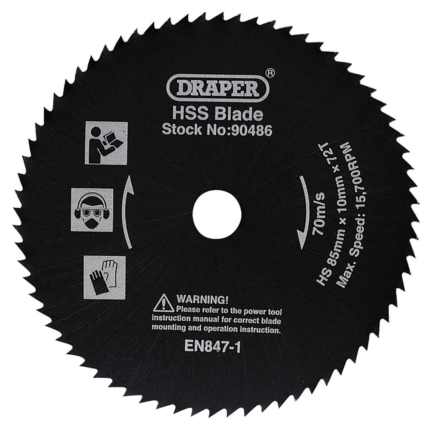 SAW BLADE HSS 85X10MMX72T