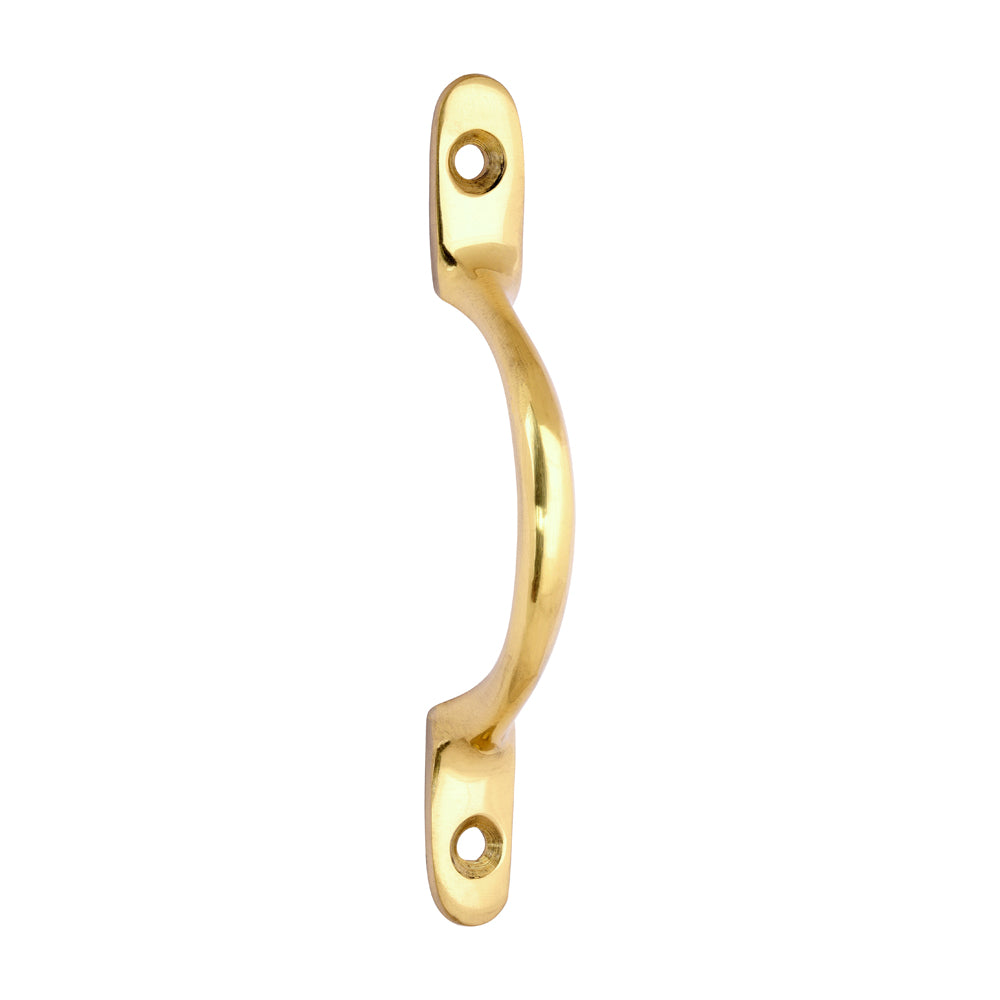 Traditional Pattern Sash Pull Handle - Polished Brass