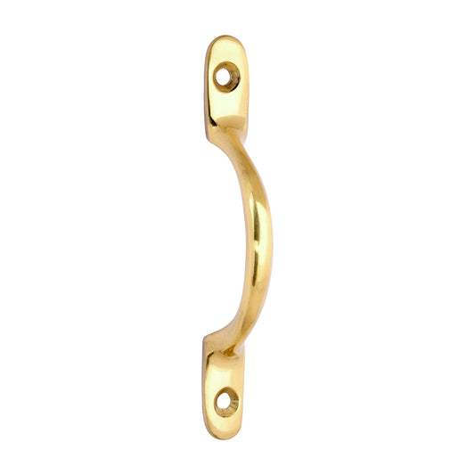 Traditional Pattern Sash Pull Handle - Polished Brass