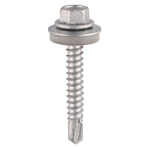 Metal Construction Light Section Screws - Hex - EPDM Washer - Self-Drilling - Exterior - Silver Organic