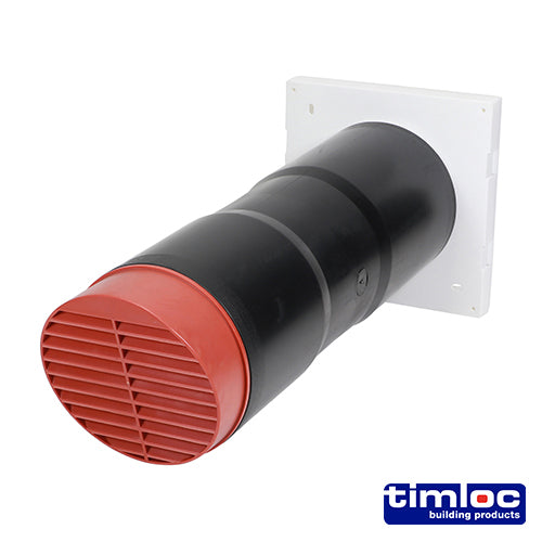 Timloc Aero Core Through-Wall Vent High Rise and Baffle - Terracotta - ACV7HRTE