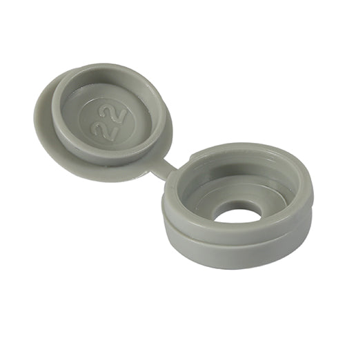 Hinged Screw Caps - Small - Light Grey