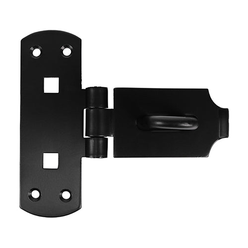 Vertical Pattern Bolt On Hasp & Staple - Heavy Duty - Black