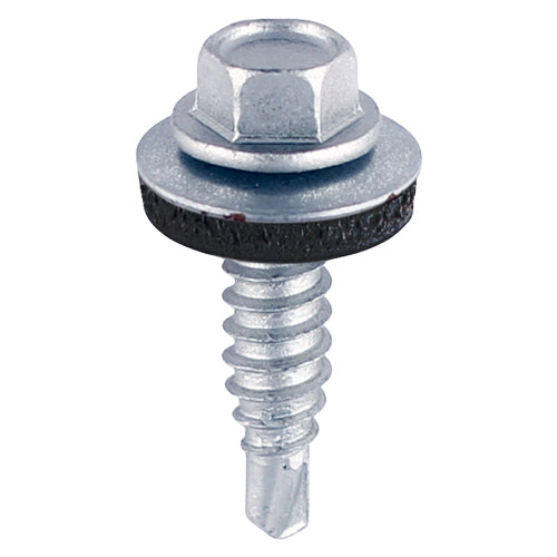 Metal Construction Stitching Screws - For Sheet to Sheet - Hex - EPDM Washer - Self-Drilling - Zinc